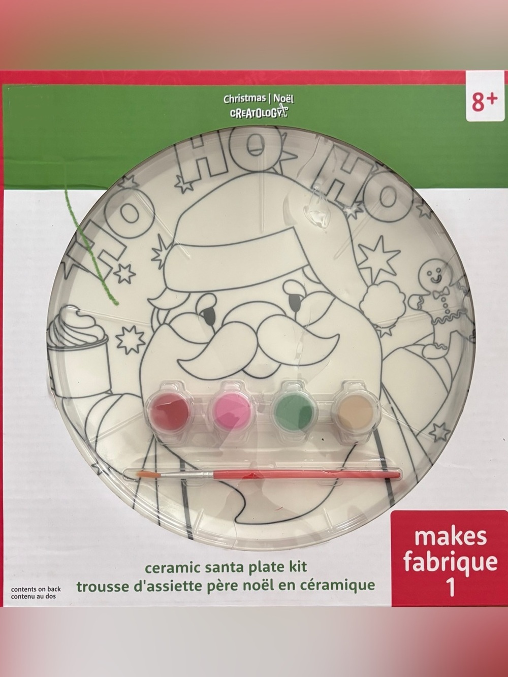 Ceramic Christmas Santa plate kit for kids NEW NWT Creatology paint